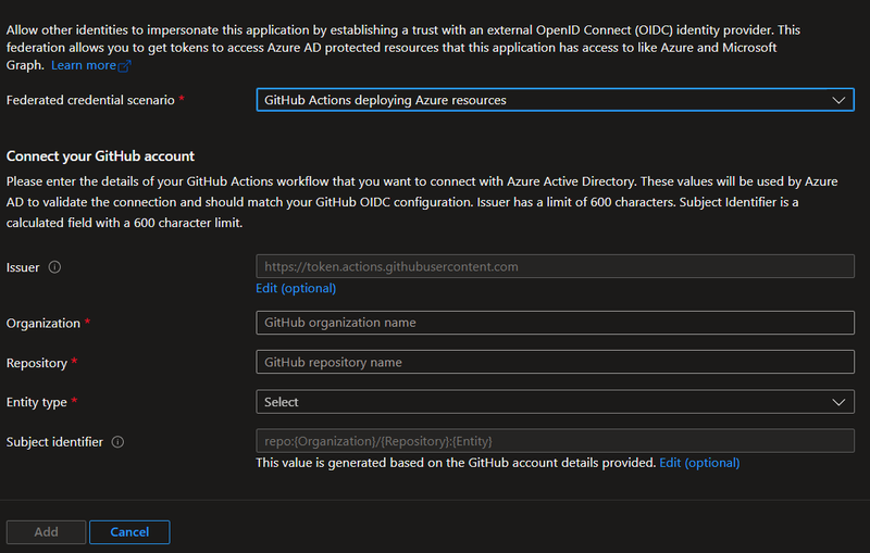 GitHub Federated Credentials